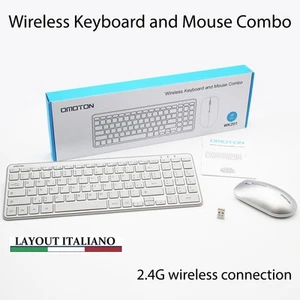 Kit Mouse And Keyboard White Wireless Wifi Wireless Layout Italian White - Picture 1 of 5