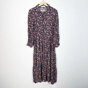 Natural Life Womens Florence Floral Print Midi Dress Cottagecore Size Medium - Picture 1 of 14
