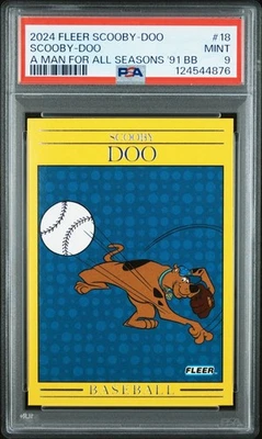 2024 UPPER DECK FLEER SCOOBY-DOO 1991 FLEER BASEBALL 18 SCOOBY-DOO PSA MINT 9 - Image 1 of 2