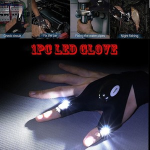 LED Flashlight Night Running And Light Half-finger Luminous Fishing Glove