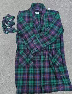 Bata Old Navy Loungewear verde azul a cuadros para hombre L-XL nueva - Imagen 1 de 1