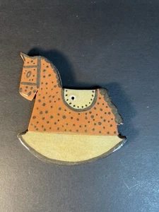 "RL Williams Redware Pottery Rocking Horse Ornament 1984 2,5"" Bucks Co. PA" - Imagen 1 de 15