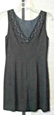 INC Black Crushed Velvet Cocktail Dress Sz 16 - Image 1 of 2