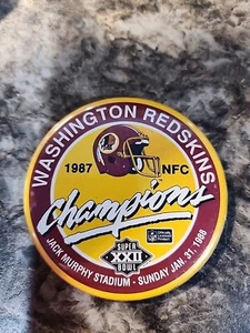 VINTAGE 1987 6” Washington Redskins Button Super Bowl XXII Champions Pin Champs - Picture 1 of 2