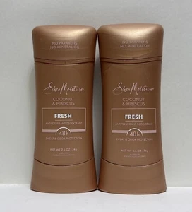 (2) Shea Moisture FRESH 48HR Antiperspirant Deodorant W/Coconut & Hibiscus-2.6oz - Picture 1 of 2
