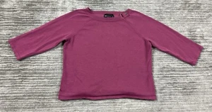 Requirements Top Womens Petite Large Pink 3/4 Sleeve Cropped Knit Acrylic Blend - Picture 1 of 13