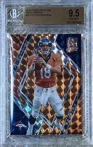 Panini Spectra 2018 naranja neón/10 Peyton Manning BGS 9,5 Pop 1 - Imagen 1 de 2