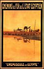Twilight in Egypt 1911 crépuscule affiche vintage imprimée style rétro publicité de voyage