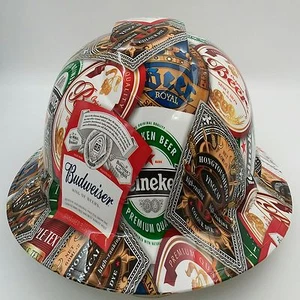 Hard Hat custom hydro dipped , FULL BRIM BEER BOMB CERVESA BULLARD - Picture 1 of 1