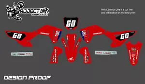 Crf250/Crf450 - KIT COMPLETO DE CALCOMANÍAS DE GRÁFICOS HONDA ASPECTO FABRICANTE DE EQUIPOS ORIGINALES 21 mil de espesor - Imagen 1 de 6