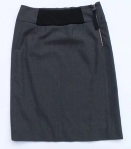 MARNI Charcoal Gray Wool Black Front Waist Side Zip Straight Pencil Skirt 40 GC - Picture 1 of 10