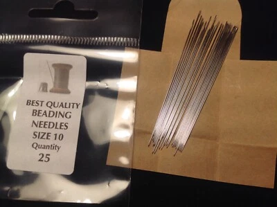 MAJESTIC 25 SIZE 10 BEADING needles plus FREE Needle threader