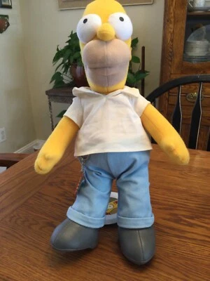 Figura Muñeca Peluche Homer Simpson 16 Pulgadas 2002 con Llavero y Soporte Ajustable Foto 1 de 4