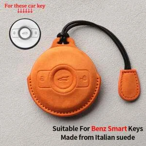 Suede car key case for Mercedes Benz Smart #1 #3 fortwo brabus EQFortwo ForFour - Bild 1 von 15