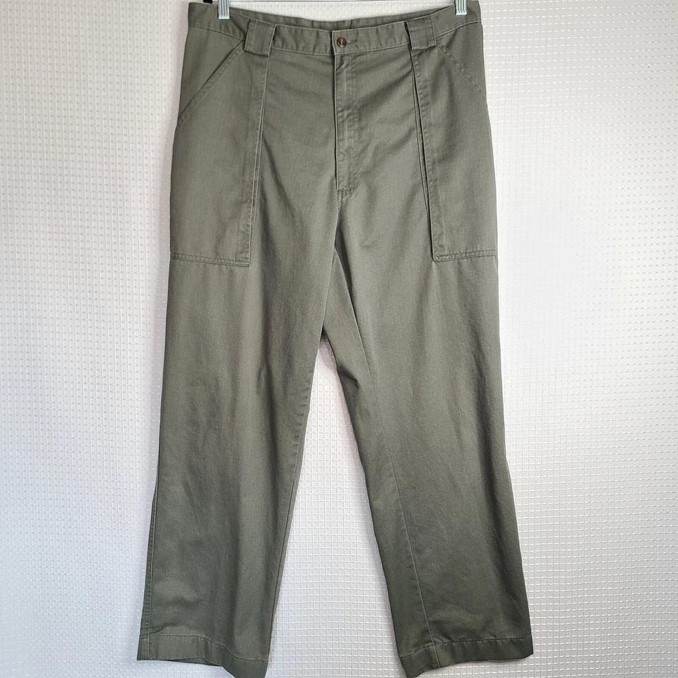 GUC Haggar поколения мужской 36 x 30 ретро оливковый прямой ноги Chino брюки - Изображение 1 из 4