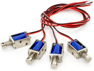 QINIZX 4Pcs DC 12V Micro Push Pull Solenoid Electromagnet Mini Solenoid Linear Actuator
