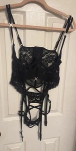 🖤🖤World Intimates Korsett schwarz Spitze Dessous One Size🖤🖤 - Bild 1 von 9