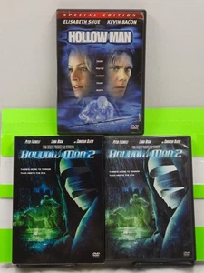 HOLLOW MAN PART 1 & 2 ELISABETH SHUE KEVIN BACON CHRISTIAN SLATER DVD - Picture 1 of 3