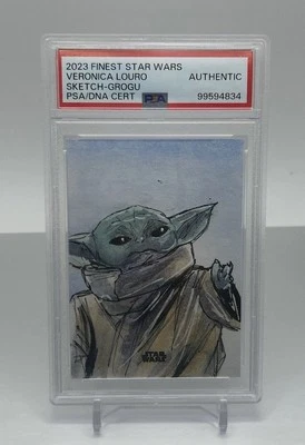 PSA AUTHENTIC Topps Star Wars Sketch 2023 Finest Grogu Veronica Louro 1/1 - Image 1 of 2