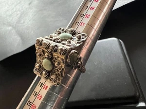 Vintage Sterlingsilber Blume Türkis offenes Buch Design Größe 7 - Bild 1 von 18