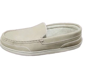 My Slippers Memory Foam Leather Moc Slippers Men's Sz 14  Beach Beige - Picture 1 of 8
