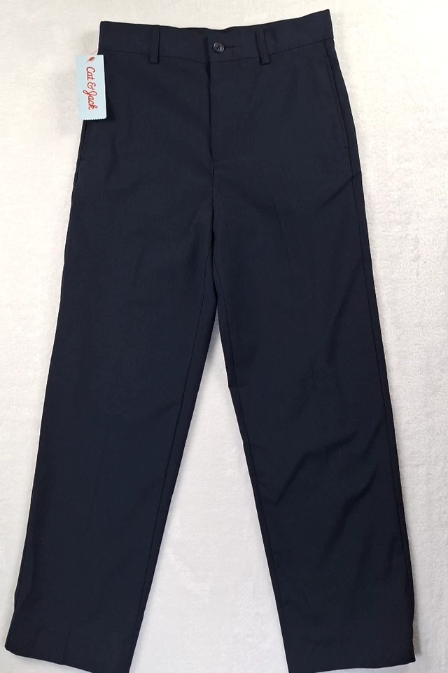 Cat and Jack Girls Size 12 Plus Pilot Blue Pants Uniform Bottoms Pull Tab Waist