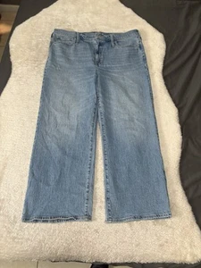 J. Crew Women's Size 33 Blue Denim High Rise Slim Wide Leg Jeans - Picture 1 of 7