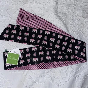 Neu mit Etikett Vera Bradley Schärpe wendbar rosa/blau Elefant Weidengewebe Handtasche Gürtel Haar - Bild 1 von 7