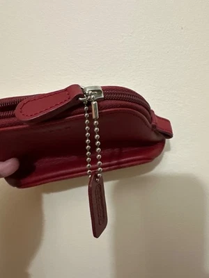 Винтажный тренер красный кожаный мини купол мешок маленький Legacy бумажник косметический чехол - Изображение 1 из 4