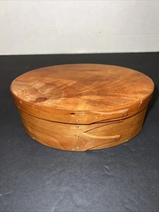 Handcrafted Cherith Brook Crafts SHAKER BOX Cherry & CrotchWood 7.5” Handmade - Picture 1 of 7