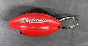 Vintage Budweiser NFL Football Bottle Opener Keychain Red Plastic Sports Beer - Picture 1 of 5