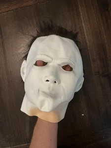 HALLOWEEN Kostüm MICHAEL MEYERS weißes Gesicht braune Haare weiches Latex MASKE - Bild 1 von 6