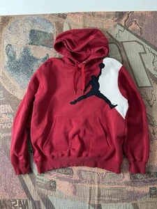 Nike Air Jordan Mens Large Spell Out Logo Hoodie Sweatshirt Black - Picture 1 of 7