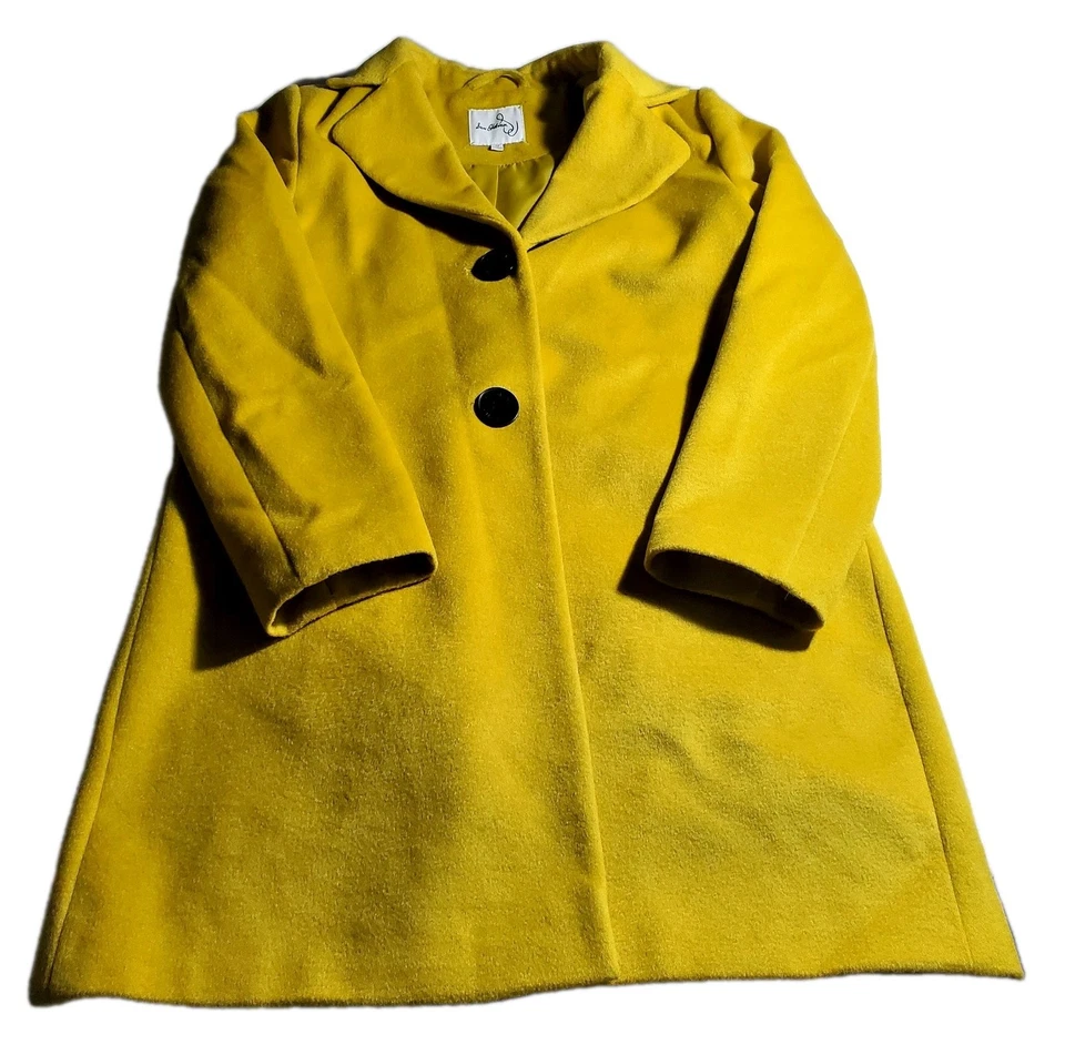 Женское однобортное пальто-ходунки Sam Edelman из шерстяной смеси размер 12 цитрусовый желтый - Изображение 1 из 4