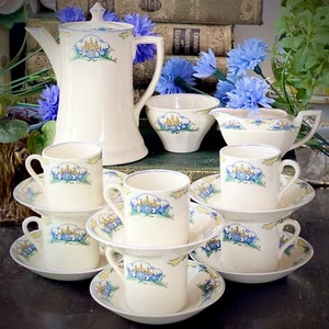 ART Deco / Nouveau Tea Coffee Set Demitasse John Maddocks Royal Ivory C1927 16pc - Picture 1 of 10