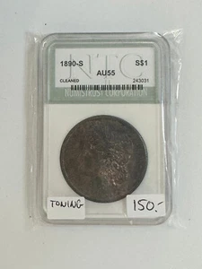 Dólar Morgan de los Estados Unidos 1890-S $1 AU 55 limpio con tonificación clasificación NTC - Imagen 1 de 2