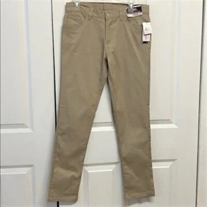 Galaxy Harvic hellbraune mittelhohe Leibhöhe Stretch Baumwolle khaki skinny Uniform Hose JR Größe 5/6 - Bild 1 von 5