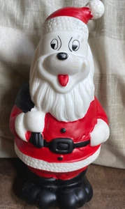 VINTAGE SANTA CLAUS DOG Or BABY Soft SQUEAKY TOY Made In Philippines Used - Picture 1 of 12