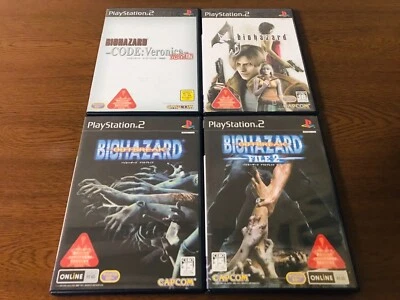 (Set of 4) BIOHAZARD Resident Evil Outbreak 1 2 4 Code Veronica PlayStation 2 JP - Image 1 of 4