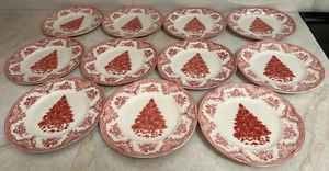 11 Johnson Brothers Salad Plates Old Britain Castles Pink Christmas: READ - Picture 1 of 11
