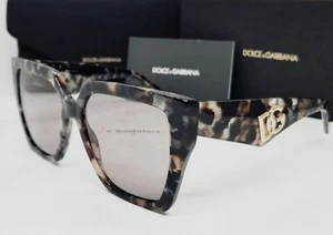 DOLCE & GABBANA brown havana pearl/purple-brown DG4438 34387N 55 sunglasses NEW - Picture 1 of 11