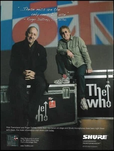 The Who Pete Townshend Roger Daltrey Shure Micrófonos Anuncio 2009 Micrófono Anuncio - Imagen 1 de 3