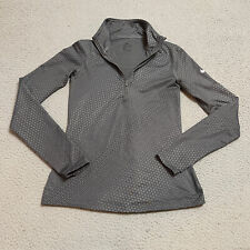 Nike Pro 1/4 Zip Pullover Womens M Gray Geometric Activewear Long Sleeve Dri Fit
