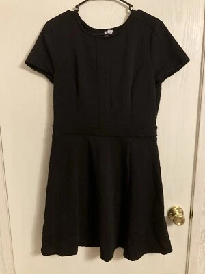 Elle Large Black Short Sleeve Dress Knee Length A-Line - Image 1 of 3