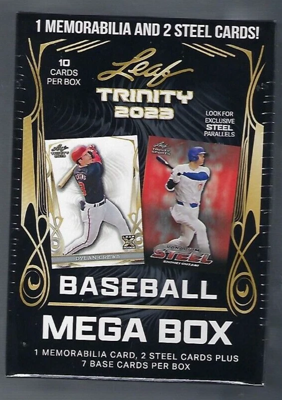 2023 Leaf Trinity Baseball MEGA Box 1 Memorabilia 2 Steel Cards Factory Sealed  - Image 1 of 1