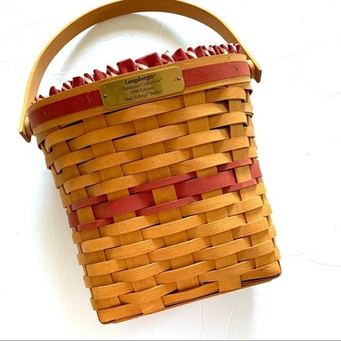 Vintage Longaberger 1998 Red Christmas Glad Tidings Basket Cover