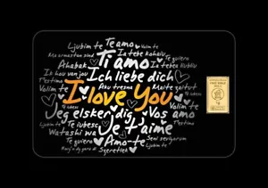 Goldbarren 1 Gramm 999.9 Gold I Love You Heimerle und Meule FineCard - Bild 1 von 6