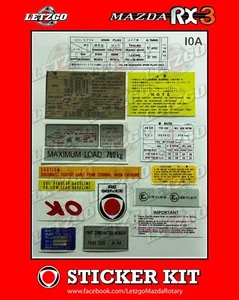 Mazda RX3 Sticker Kit 10a Rotary Vinyl Decal Car Stickers Savanna Letzgo - Picture 1 of 1
