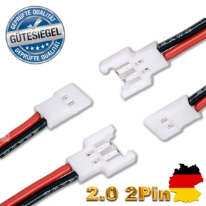 4 Paare 2Pin 2.0 Stecker Buchse Molex Male Female 20cm Kabel Walkera Lipo Akku - Bild 1 von 17