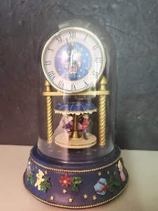 Avon Gift Collection 1997 Nussknacker musikalische Glaskuppeluhr - funktioniert - Bild 1 von 7